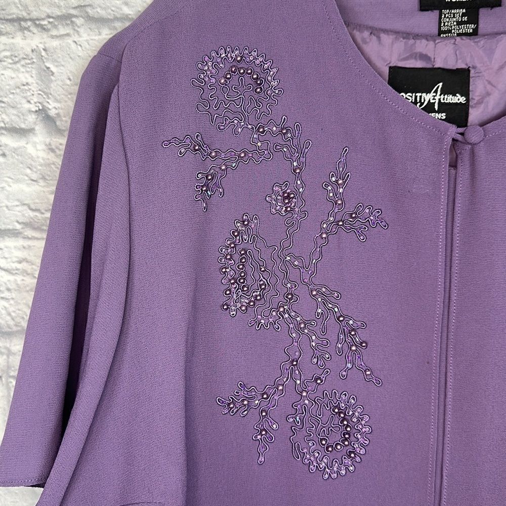Positive Attitude Purple Dress Two Piece Set Size 24 - Picture 3 of 13